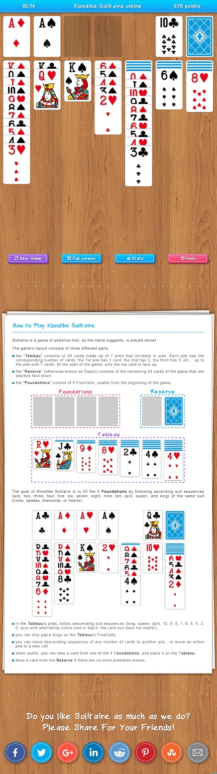 Online Games - Play Klondike Solitaire online